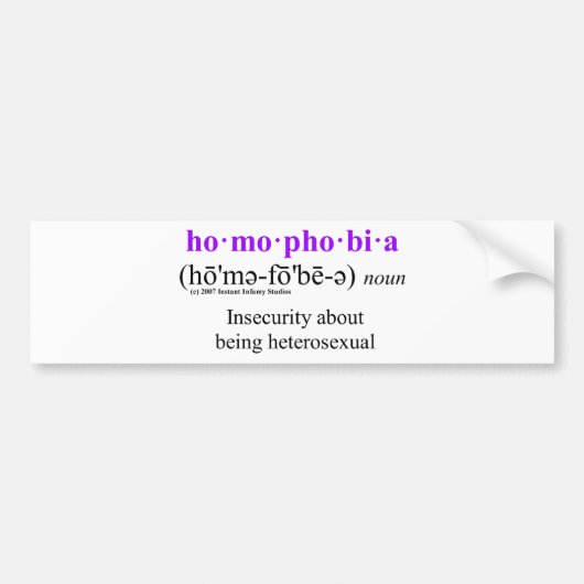 homofobie bumpersticker (Voorkant)