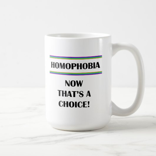 Homofobie....Dat is een keuze! Koffiemok (Rechts)