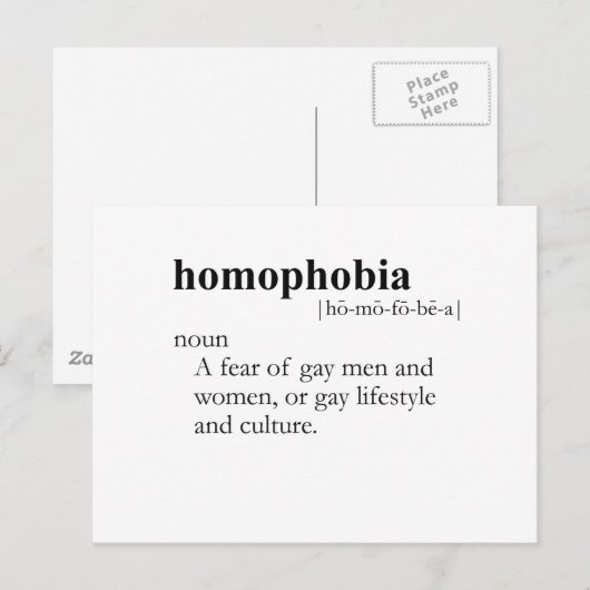 HOMOFOBIE (definitie) Briefkaart (Voorkant / Achterkant)