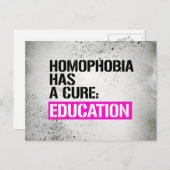 Homofobie heeft een remedie - Onderwijs - LGBTQ re Briefkaart (Voorkant / Achterkant)