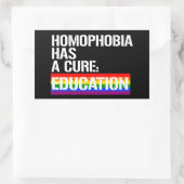 Homofobie heeft een remedie: Onderwijs Rechthoekige Sticker (Tas)