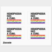 Homofobie heeft een remedie: Onderwijs Rechthoekige Sticker (Vel)