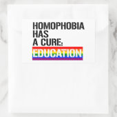 Homofobie heeft een remedie: Onderwijs Rechthoekige Sticker (Tas)