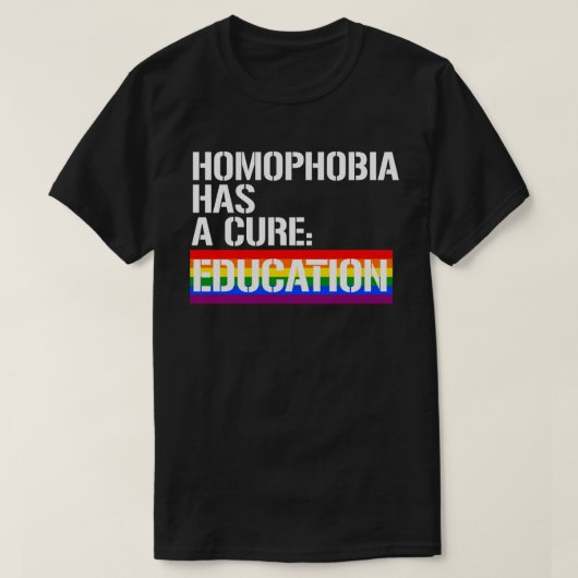 Homofobie heeft een remedie: Onderwijs T-shirt (Design voorkant)