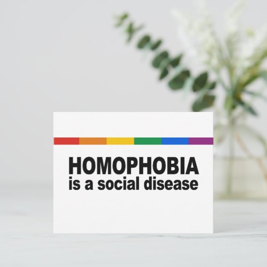 Homofobie is een sociale ziekte briefkaart (Staand voorkant)