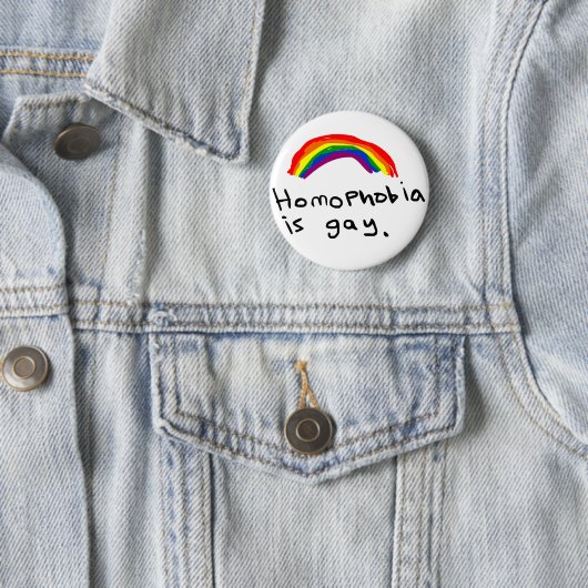 Homofobie is Gay Pin Ronde Button 5,7 Cm (In situ)