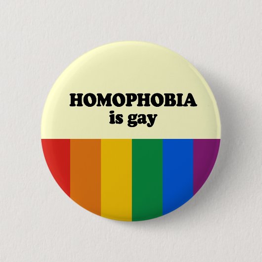 Homofobie is homo ronde button 5,7 cm (Voorkant)