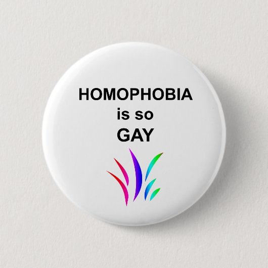 Homofobie is zo Gay Ronde Button 5,7 Cm (Voorkant)