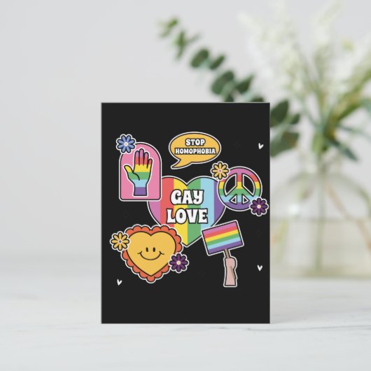 Homogene liefde. Pride dag. LGBT+Pride. Briefkaart (Staand voorkant)