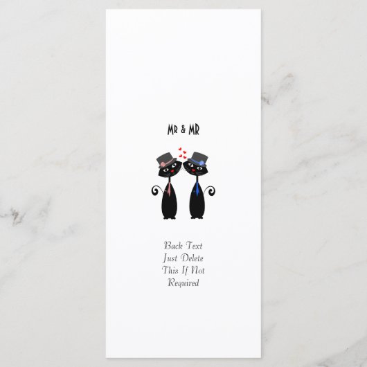 Homohuwelijk Cool Cat Grooms bruiloft Programmakaart (Achterkant)