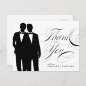 Homohuwelijk Dank u Briefkaart twee bruidegoms (Voorkant / Achterkant)