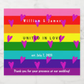 Homohuwelijk LGBTQ Bruiloft Dank u Likeurfles Etiket (Enkel label)