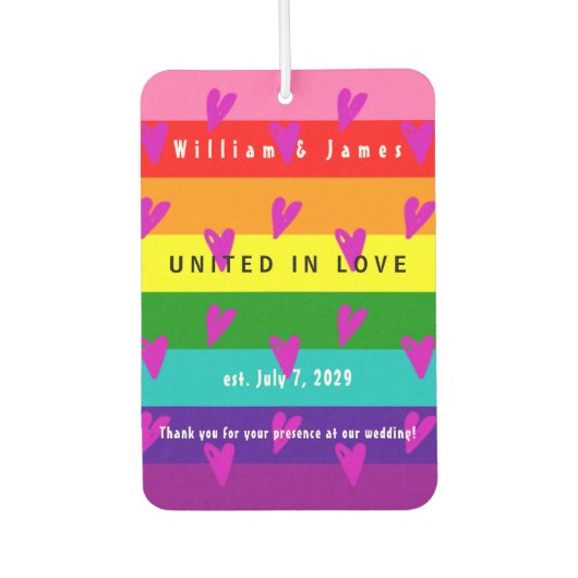 Homohuwelijk LGBTQ Bruiloft Dank u Luchtverfrisser (Voorkant)