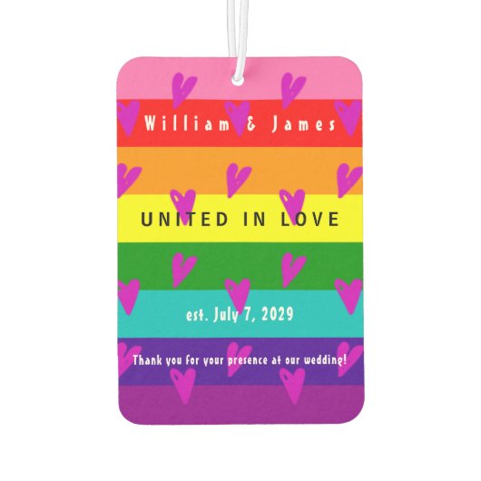 Homohuwelijk LGBTQ Bruiloft Dank u Luchtverfrisser (Achterkant)