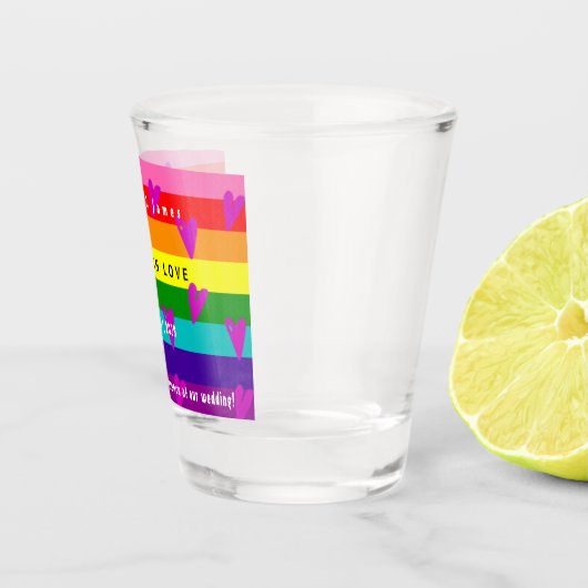 Homohuwelijk LGBTQ Bruiloft Dank u Shot Glas (Rechts)