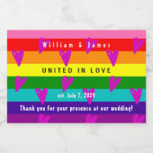 Homohuwelijk LGBTQ Bruiloft Dank u Sparkling Wijnetiket (Enkel label)