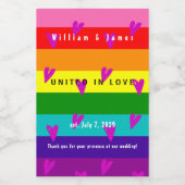 Homohuwelijk LGBTQ Bruiloft Dank u Wijn Etiket (Enkel label)