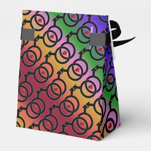 Homohuwelijk liefde is liefde regenboog tent gunst bedankdoosjes (Achterkant)