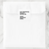 HOMOHUWELIJK MAAKT ME NIET BANG VIERKANTE STICKER (Tas)