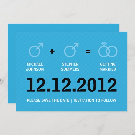 Homohuwelijk save the date mannelijke versie (Voorkant / Achterkant)