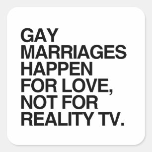 HOMOHUWELIJKEN GEBEUREN UIT LIEFDE VIERKANTE STICKER