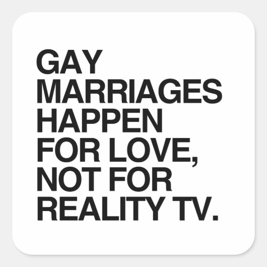 HOMOHUWELIJKEN GEBEUREN UIT LIEFDE VIERKANTE STICKER (Voorkant)