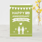 homopaar | Gelukkig Jubileum Kaart (Gele Bloem)