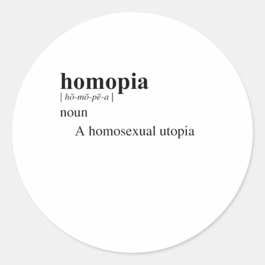 HOMOPIA RONDE STICKER (Voorkant)