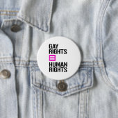 Homorechten gelijke mensenrechten ronde button 7,6 cm (In situ)