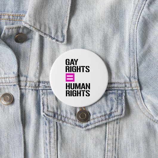 Homorechten gelijke mensenrechten ronde button 7,6 cm (In situ)