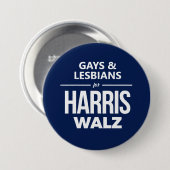 Homo's en lesbiennes voor Harris Walz Ronde Button 7,6 Cm (Voorkant /achterkant)