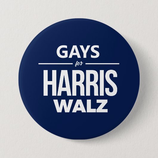 Homo's voor Harris Walz Ronde Button 7,6 Cm (Voorkant)