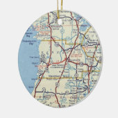 Homosassa Springs en Dade City Map Keramisch Ornament (Links)