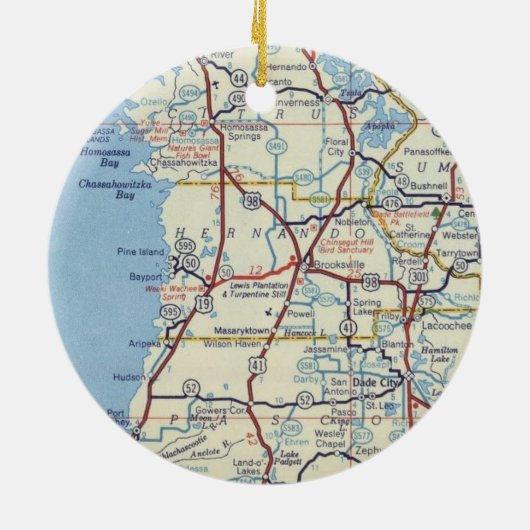 Homosassa Springs en Dade City Map Keramisch Ornament (Achterkant)