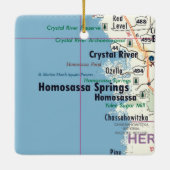Homosassa Springs Florida Map Keramisch Ornament (Achterkant)