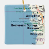 Homosassa Springs Florida Map Keramisch Ornament (Voorkant)