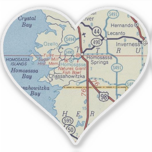 Homosassa Springs  kaart Sticker (Voorkant)