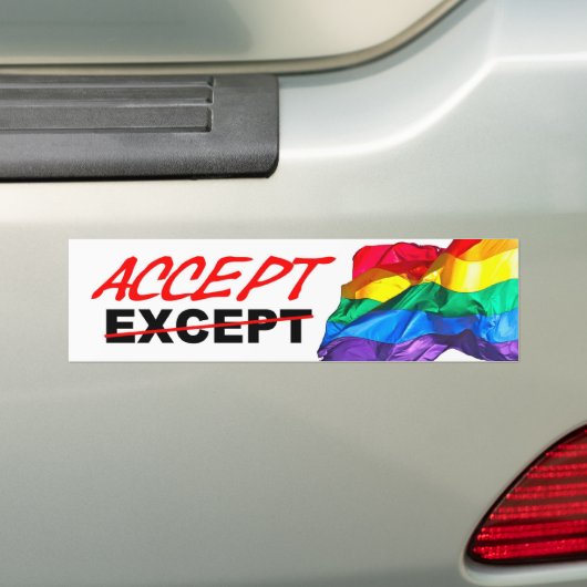 Homoseksualiteit accepteren bumpersticker (Op auto)