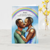 Homoseksueel bruiloft Jubileum Afrikaans Amerikaan Kaart (Gele Bloem)