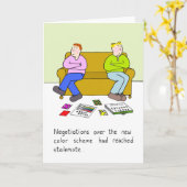 Homoseksueel grappige cartoon over thuis kaart (Gele Bloem)