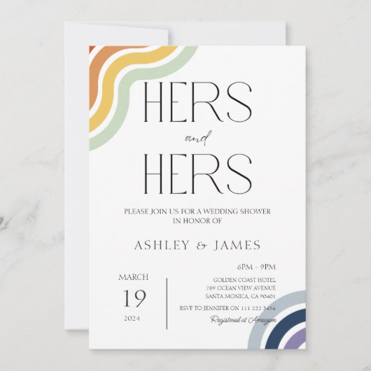 Homoseksueel lesbisch bruiloft koppels douche hare kaart (Voorkant)