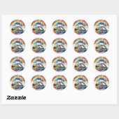 Homoseksueel, Lesbisch, LGBTQ Rainbow Envelope Sea Ronde Sticker (Vel)