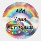 Homoseksueel, Lesbisch, LGBTQ Rainbow Envelope Sea Ronde Sticker (Voorkant)