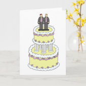 Homoseksueel mannelijk paar bruiloft gefeliciteerd kaart (Gele Bloem)