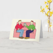 Homoseksueel mannelijk paar gefeliciteerd kaart (Gele Bloem)