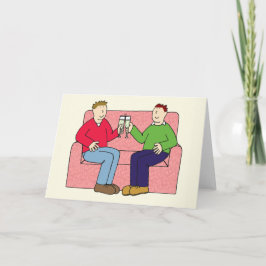 Homoseksueel mannelijk paar gefeliciteerd kaart