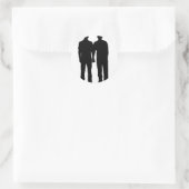 Homoseksueel paar silhouet ronde sticker (Tas)