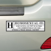 Homoseksueel waarschuwingslabel. bumpersticker (Op auto)