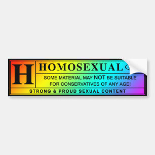 Homoseksueel waarschuwingslabel. bumpersticker