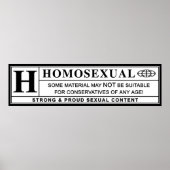 Homoseksueel waarschuwingslabel. poster (Voorkant)